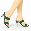 Allegra K Women's Opened Toe Buckle Stiletto Heels Slide Sandals - 2 of 4