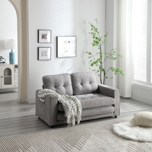 CAVINAS Futon Sofa Bed, Modern Pull out Couch, Space Saving Loveseat Sofa, Convertible Sofa Bed for Living Room, Bedroom - 1 of 4