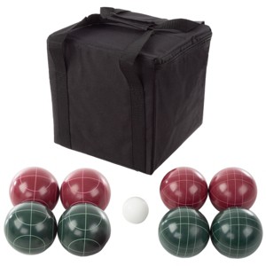 Toy Time Outdoor Bocce Ball Set with Bocce Balls, Pallino and Equipment Carrying Bag - Red/Green - 1 of 4