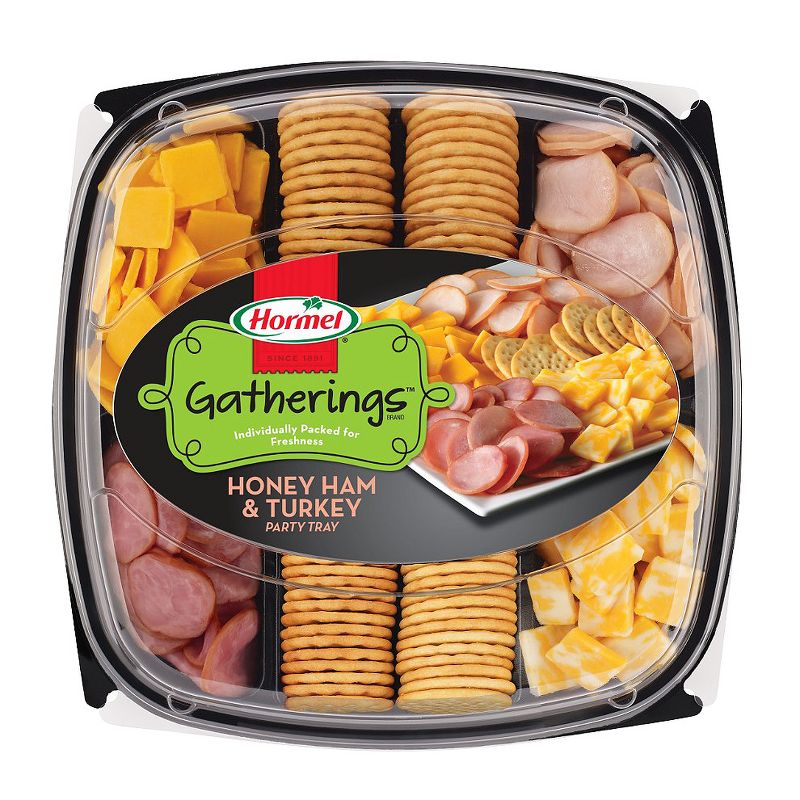 Hormel Gatherings Honey Ham, Turkey, Cheese &#38; Crackers Party Tray - 28oz, 1 of 7