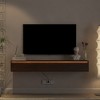 Chic Crate - 65" Floating Media Console w/ RGB Backlighting & Smart Power Hub - Acrylic-Glass Hybrid Wall Mount for Living Room/Home Theater - 4 of 4