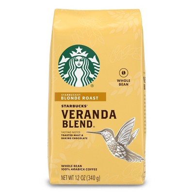 Starbucks Blonde Roast Whole Bean Coffee — Veranda Blend — 100% Arabica — 1 bag (12 oz.)