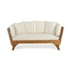 Patio Sofa, Modern Outdoor Sofa With Lath Splicing, Cross Strap Waistband Design, Waterproof Pad, Cushion, Scalable Sofa Couch - 3 of 4