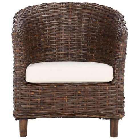 Omni Rattan Barrel Chair Brown Safavieh