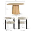 7-Piece Round Dining Table Set with 6 Upholstered Chenille Chairs, 52” Modern Pedestal Table with Metal Leg Dining Chairs for Kitchen-Maison Boucle - 3 of 4