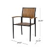XINGHANZHENXUAN Gray 2 Pcs Modern Industrial Dining Chairs, Outdoor Patio Chairs with Vertical Slat Design for Backyard, Garden & Bistro - 4 of 4
