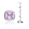 Guili Pink Sparkle White Gold Plated Square Cubic Zirconia Stud Earrings, a Chic and Stylish Addition to Elevate Any Outfit with Classic Elegance - 3 of 3