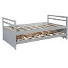 Sapphtopaz Twin Size Pine Wood Bed Frame, Platform Bed with Headboard, Footboard, Trundle & Storage Drawers for Small Bedrooms, Teens & Guest Rooms - 2 of 4