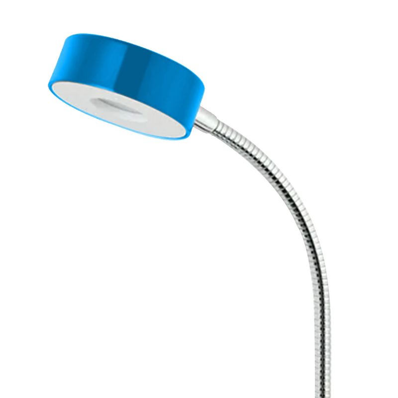 Globe Electric 8.46 Inch 5 Watt Glossy Chrome Goose Neck Clip Lamp with Integrated LED Bulb, 35,000 Hours Lifespan, and 250 Lumens, Blue, 5 of 7