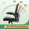 Mesh Office Chair for Home & Gaming with Flip-Up Arms, Adjustable Lumbar Support and Tall Back - Height-Adjustable, Black - 2 of 4