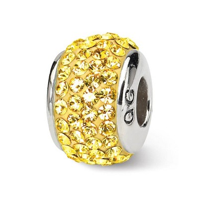Black Bow Jewelry Sterling Silver with Yellow Crystals November Birthstone Bead Charm