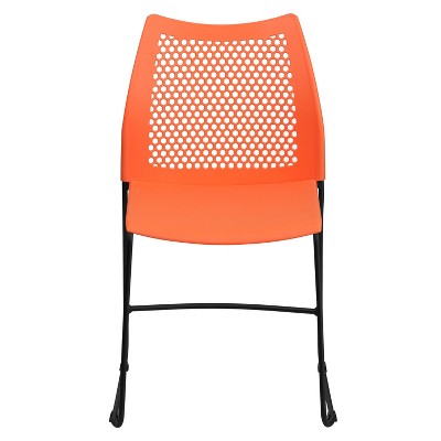 Hercules Series 661 lb Orange Plastic Air-Vent Stack Chair