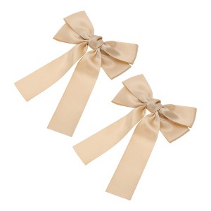 Unique Bargains Solid Bow Ribbon Duckbill Hair Clips 2 Pcs - 1 of 4