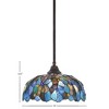 Toltec Lighting Any 1 - Light Pendant in  Dark Granite with 16" Blue Mosaic Art Glass Shade - 2 of 2