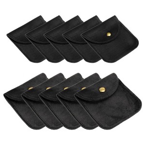 Unique Bargains Velvet Portable Rings Necklace Snap Button Storage Jewelry Pouch 10 Pcs - 1 of 4