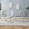 Set of 4 Faux Leather Dining Chairs with High Back and Metal Legs,Modern Upholstered Chairs for Kitchen or Dining Room-The Pop Home - 3 of 4