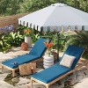 9' Hexagon Scalloped Outdoor Patio Market Umbrella Off-White with Black Pole - Threshold™ - 2 of 4