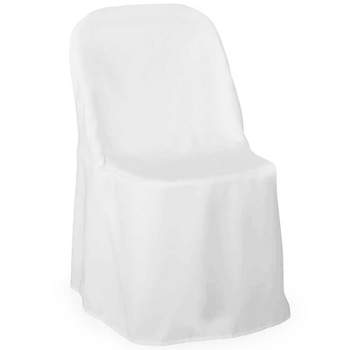 Lann's Linens 10 pcs Polyester Folding Chair Covers for Wedding/Party - Cloth Fabric Slipcovers