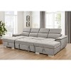 VYNXARIA U Shaped Sleeper Sofa,121 inch Overisze - 2 in 1 Pull Out Bed,Sectional Sleeper Sofa with Double Storage Chaise,Light Gray - 2 of 4