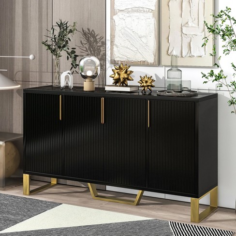 Black deals credenza cabinet