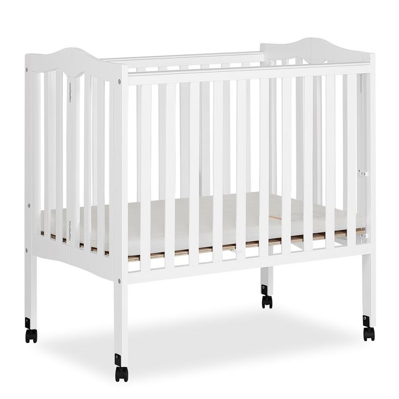 Dream On Me, 2 in 1 Lightweight Folding Portable Crib, White, 3 of 9