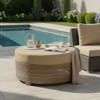 Universal Large Round Ottoman Outdoor Furniture with Seat Cushion, - 2 of 4