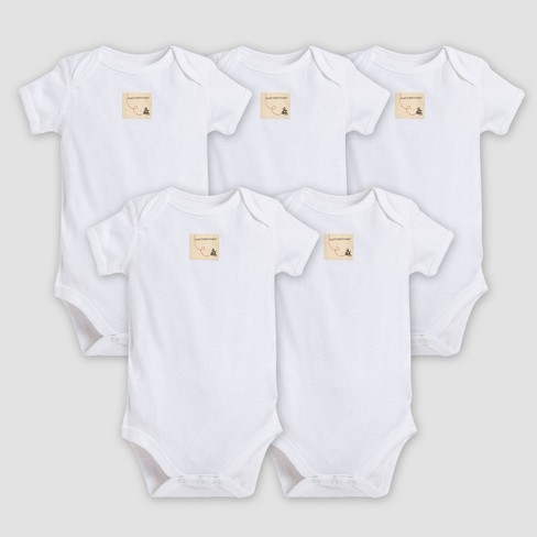 Burt's Bees Baby® Organic Cotton 5pk Short Sleeve Bodysuit - Cloud - image 1 of 2