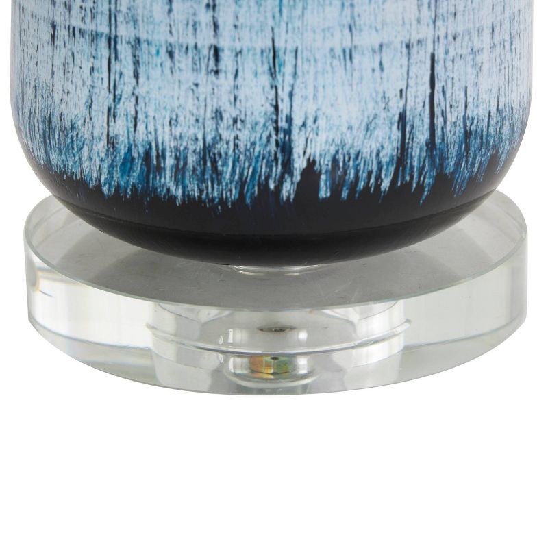 27&#34;x14&#34; Glass Abstract Brushed Accent Lamp with Glass Base Blue - Olivia &#38; May, 4 of 15