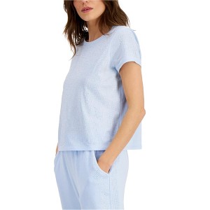 I.N.C International Concepts Womens Studded Embellished T-Shirt, Blue, X-Small - 1 of 1