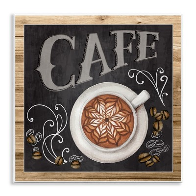 Stupell Industries Chalkboard Style Cafe Sign, 12" x 12"
