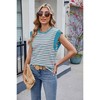 Womens Tank Tops Summer Casual Cap Sleeve Striped Shirt Crewneck T Shirts Loose Blouses 2025 - 3 of 4
