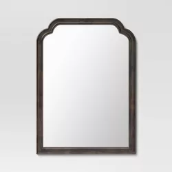 30" x 42" French Country Wall Mirror Distressed Black - Threshold™