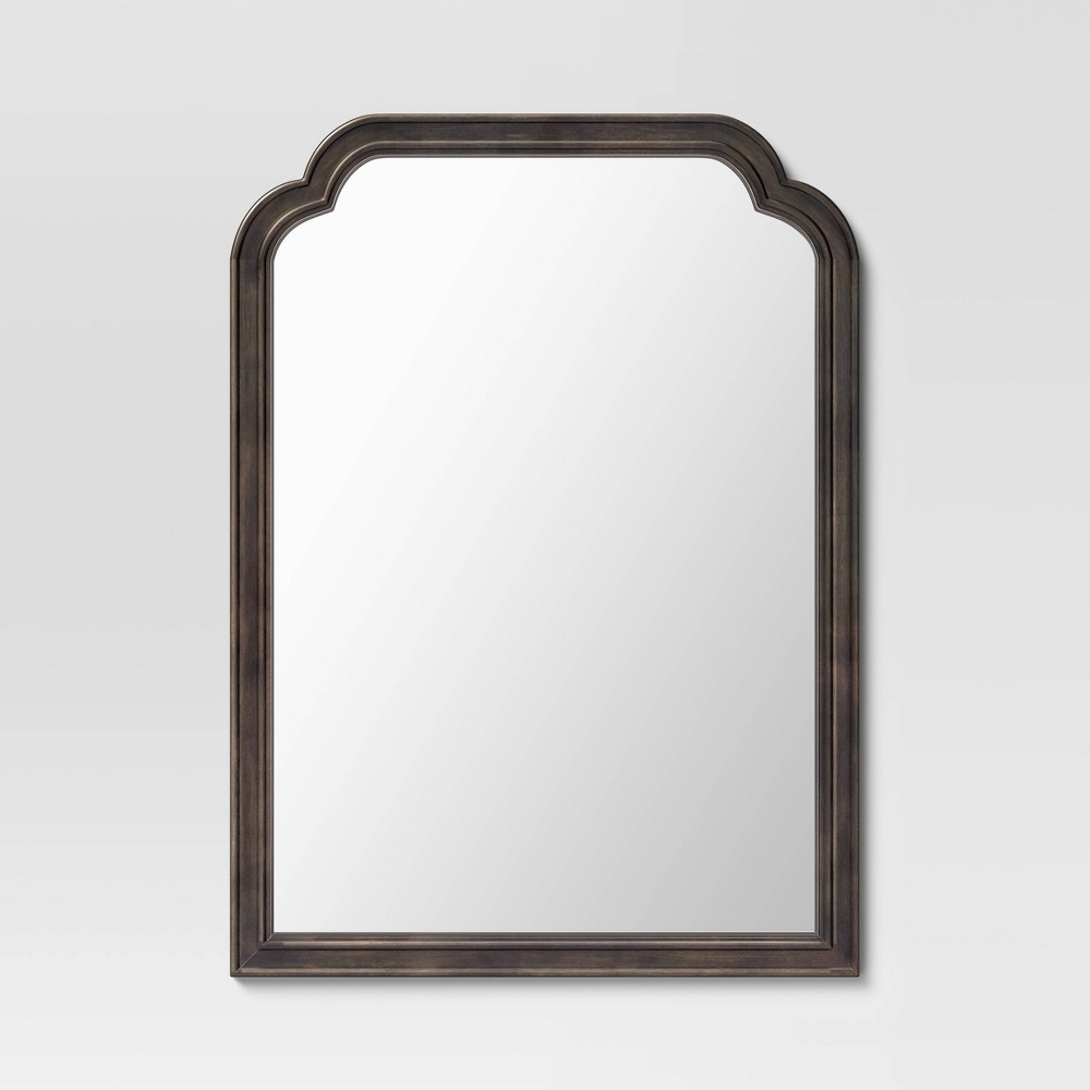 30" x 42" French Country Wall Mirror Distressed Black - Threshold