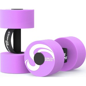 Sunlite Sports Water Weights Pool Exercise Dumbbells with Handle Strip- Large, Purple - 1 of 4