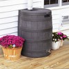 Good Ideas Rain Wizard 50 Gallon Plastic Outdoor Home Rain Barrel Water Storage Collector with Brass Spigot and Flat Back Design, Oak (4 Pack) - image 4 of 4