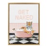 Kate & Laurel All Things Decor 18"x24" Sylvie Tiger Get Naked Retro Pink Bath Wall Art by Amy Peterson Art Studio Bright Gold - image 2 of 4