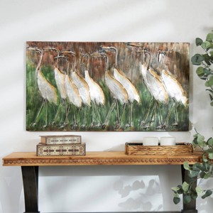 Metal Bird Wall Decor Brown - Olivia & May: Iron Artwork, Nautical Theme, Indoor Vertical Sculpture - 1 of 4