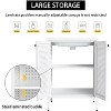 Single Sink Vanity with 2 Doors Freestanding Compact Silent Design Stainless Steel Bathroom Storage Cabinet, White - 3 of 4