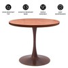 LeisureMod Bristol 27" Round Dining Table – MDF Top with Walnut Steel Pedestal Base, Modern Kitchen & Dining Room Accent Table for Small Spaces - 4 of 4