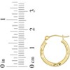 14k Yellow Gold 2mm Diamond Cut & Polished Tube Hoop Earrings - 3 of 3