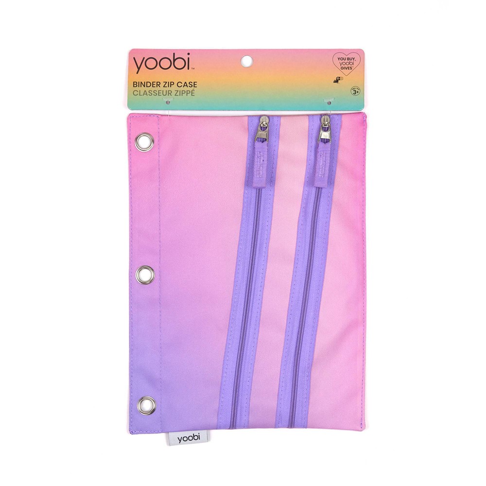 Double Zip Binder Pencil Case Purple Ombre - Yoobi™