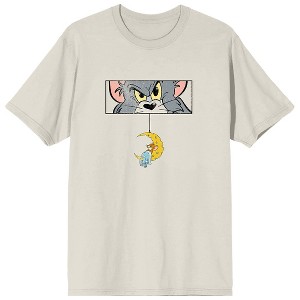 Tom & Jerry Core Logo Tom chasing Jerry on Pelican Adult Crew Neck Short Sleeve T-shirt - 1 of 4