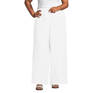 Lands' End Women's Linen High Rise Palazzo Pants - 1 of 3