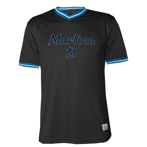MLB Miami Marlins Men's Short Sleeve V-Neck Jersey - M