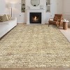 Coucheta Floral Rugs, Washable Soft Non Slip Area Rug for Living Room Bedroom, Distressed Vintage Stain Resistant Large Under Table Carpet - 2 of 4