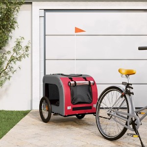 vidaXL Pet Bike Trailer Red and Gray Oxford Fabric&Iron - 1 of 4