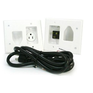 Monoprice Recessed Pro Power Kit - White With Straight Blade Inlet - 1 of 2