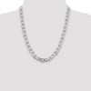 Black Bow Jewelry Mens 10mm Sterling Silver Hollow Flat Anchor Chain Necklace - 3 of 4