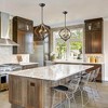 LNC Timeless 3-Light 16.5" Farmhouse/Rustic Small Lantern Chandelier, Rustic Bronze and Weathered White Wood Tone - 4 of 4