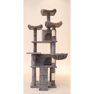 Cat Tree Tower For Indoor Cats, Multi-Level Cat Tree Tower With Top Perch Ladders, Cat Condo With Hammocks Scratching Post For Kittens - 1 of 4